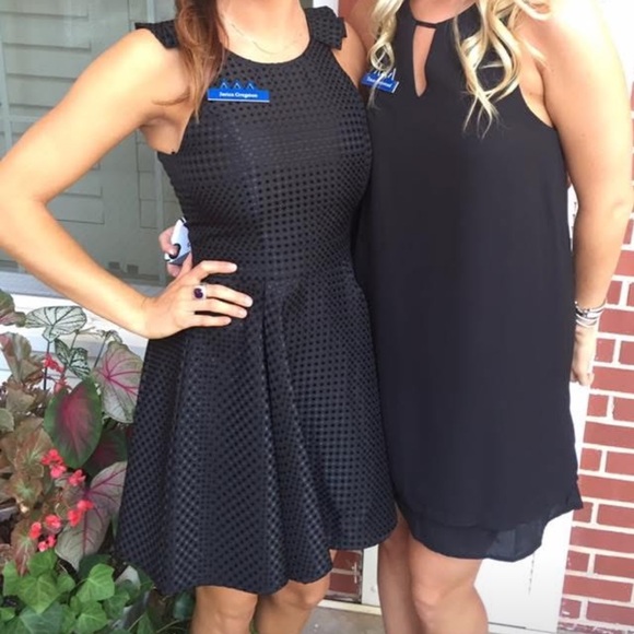 BCBG women’s black fit n flair stitched check cocktail dress - Picture 10 of 12